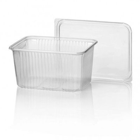 Microwave Meal containers - Bins 180 Series 1500cc Rectangle PP Transparent - Horecavoordeel.com