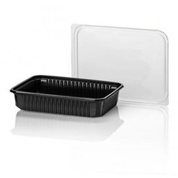 Microwave Meal containers - Bins 180 Series 500cc Rectangle PP Black - Horecavoordeel.com