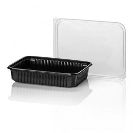 Microwave Meal containers - Bins 180 Series 500cc Rectangle PP Black - Horecavoordeel.com