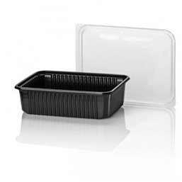 Microwave Meal containers - Bins 180 Series 750cc Rectangle PP Black - Horecavoordeel.com