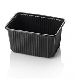 Microwave Meal containers - Bins 180 Series 1500cc Rectangle PP Black - Horecavoordeel.com