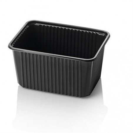 Microwave Meal containers - Bins 180 Series 1500cc Rectangle PP Black - Horecavoordeel.com