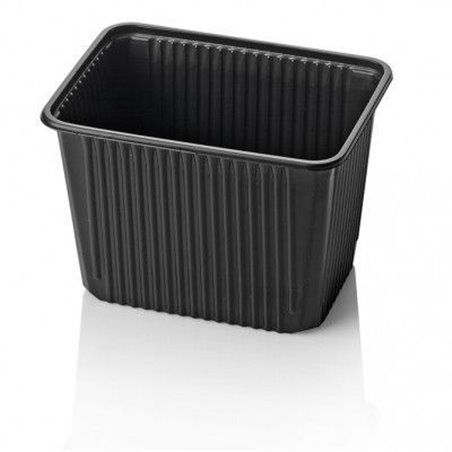 Microwave Meal containers - Bins 180 Series 2000cc Rectangle PP Black - Horecavoordeel.com