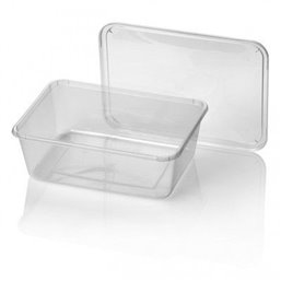 Microwave container - 1000cc 2 compartments - 182 series wide white