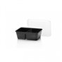 Microwave Meal containers - Bins 182 Series 2x300cc Rectangle PP Black 2-Vaks - Horecavoordeel.com