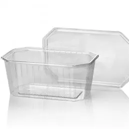 Bins - containers 1000cc Octagonal PVC Crystal clear - Horecavoordeel.com
