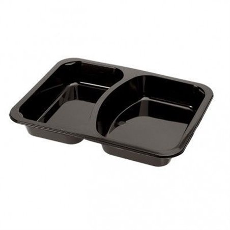 Menu tray PP Sealable 2-compartment Black M20/40 - Horecavoordeel.com