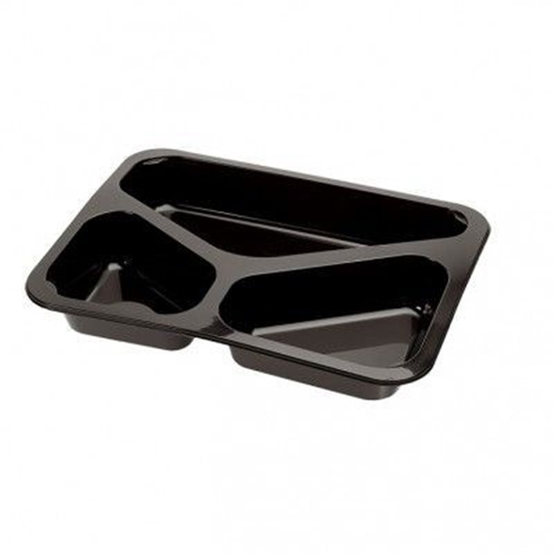 Meal tray 2 compartments 227x178x32mm black