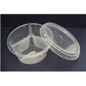 Salad container - sauce cup 3-compartments PP Transparent - Horecavoordeel.com