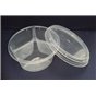 Salade- Sausbakjes Rond 3-Vaks PP Transparant Ø 122 x 45mm Horecavoordeel.com