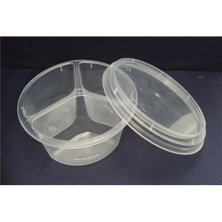 Lids 3-compartments for Salad container - sauce cup PP Transparent - Horecavoordeel.com