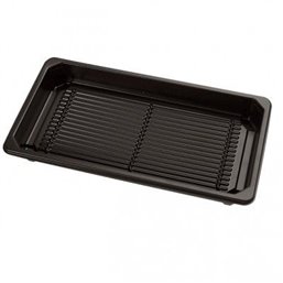 Sushi Tray PET Black 166x115 + Lid Pet Transparent - Horecavoordeel.com