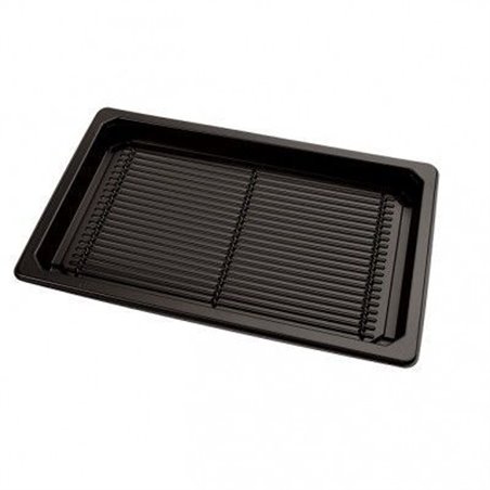 Sushi Tray PET Black 185x129 + Lid Pet Transparent - Horecavoordeel.com