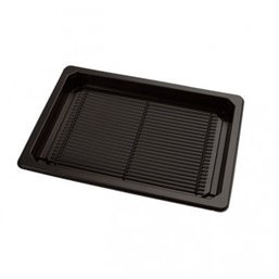 Sushi Tray PET Black 255x185 + Lid Pet Transparent - Horecavoordeel.com