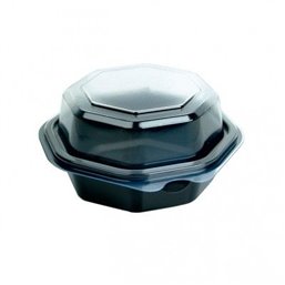 Octaview Box PS Black with fixed Lids Transparent 118x60 - Horecavoordeel.com