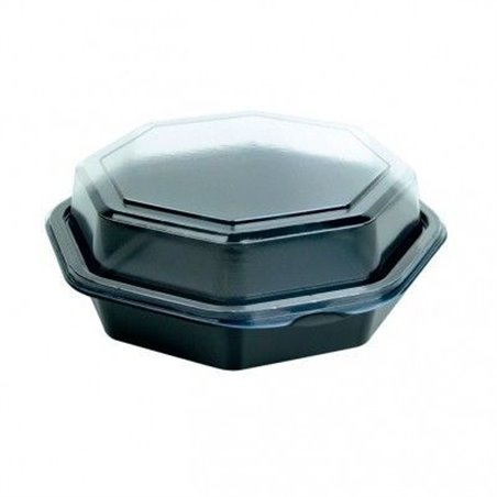 Octaview Box PS Black with fixed Lids Transparent 160x60 - Horecavoordeel.com