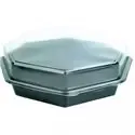 Octaview Schalen PS Zwart + Vaste Deksels Transparant Ø 190 x 80mm Horecavoordeel.com