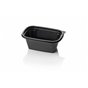 Saladbowl Dome Pack 750cc rectangular PET Black + Lids Transparent - Horecavoordeel.com