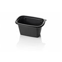 Saladebakken 1000cc Dome Pack Rechthoek PET Zwart + Deksels Transparant 190 x 125mm Horecavoordeel.com