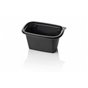 Saladbowl Dome Pack 1000cc rectangular PET Black + Lids Transparent - Horecavoordeel.com