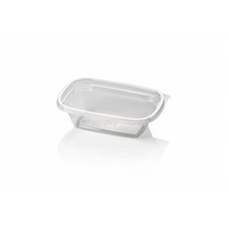 Saladbowl Dome Pack 500cc rectangular PET Crystal clear + Lids Transparent - Horecavoordeel.com