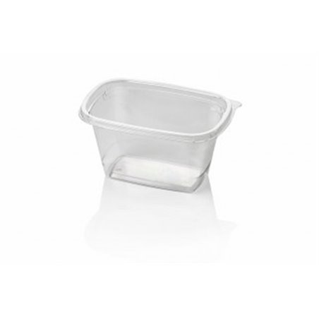 Saladbowl Dome Pack 1000cc rectangular PET Crystal clear + Lids Transparent - Horecavoordeel.com