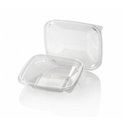 Saladbowl Dome Pack 500cc square PET Crystal clear + Lids Transparent - Horecavoordeel.com