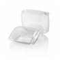 Saladbowl Dome Pack 500cc square PET Crystal clear + Lids Transparent - Horecavoordeel.com