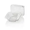 Saladebakken 800cc Dome Pack Rechthoek PET Glashelder + Deksels Transparant 190 x 190mm Horecavoordeel.com