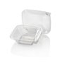 Saladbowl Dome Pack 800cc rectangular PET Crystal clear + Lids Transparent - Horecavoordeel.com