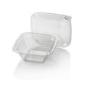 Saladbowl Dome Pack 1000cc rectangular PET Crystal clear + Lids Transparent - Horecavoordeel.com