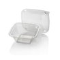 Saladebakken 1000cc Dome Pack Rechthoek PET Glashelder + Deksels Transparant 190 x 190mm Horecavoordeel.com