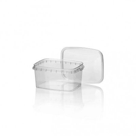 Salad trays - containers 109 Series 500cc Rectangle PP + Lid Seal closure Transparent 109x86x95 - Horecavoordeel.com