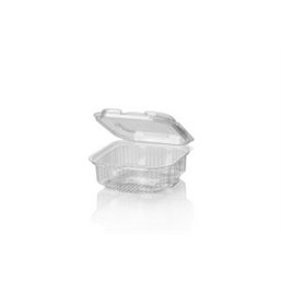 Saladbowl with fixed Lids 375cc PET Crystal clear - Horecavoordeel.com