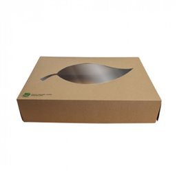 Catering Box Cardboard with Pla Window 100% Fair 35cm - Horecavoordeel.com