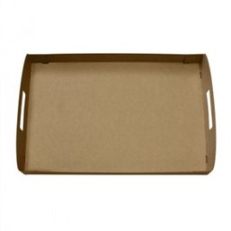 Catering platter "100% Fair" Cardboard Brown With handles 55cm - Horecavoordeel.com