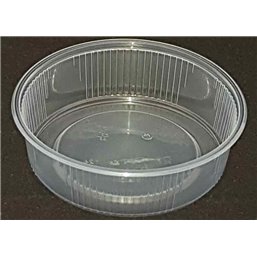 Round Salad trays - containers 101 Series Ribbed PP Transparent 125cc Ø 101mm - Horecavoordeel.com