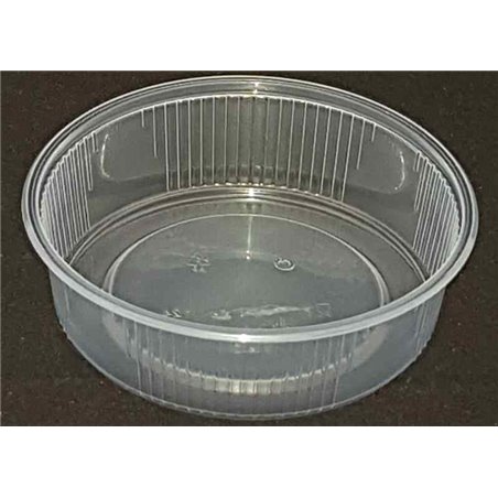 Saladebakjes 125cc 101 serie Rond Geribbeld PP Transparant Ø 101 x 27mm Horecavoordeel.com