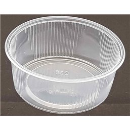 Round Salad trays - containers 101 Series Ribbed PP Transparent 200cc Ø 101mm - Horecavoordeel.com