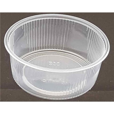 Round Salad trays - containers 101 Series Ribbed PP Transparent 200cc Ø 101mm - Horecavoordeel.com