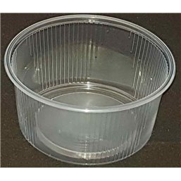 Round Salad trays - containers 101 Series Ribbed PP Transparent 250cc Ø 101mm - Horecavoordeel.com