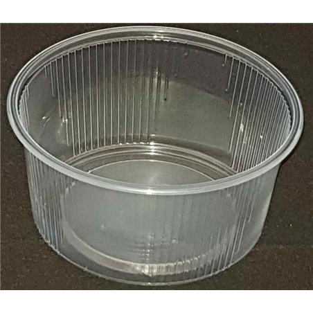 Round Salad trays - containers 101 Series Ribbed PP Transparent 250cc Ø 101mm - Horecavoordeel.com