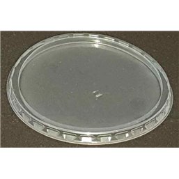 Round Salad lids for trays - containers 101 Series Ribbed PP Transparent Ø 101mm - Horecavoordeel.com