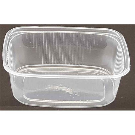 Salad trays - containers 108 Series Ribbed Rectangle PP Transparent 150cc 108/35 - Horecavoordeel.com