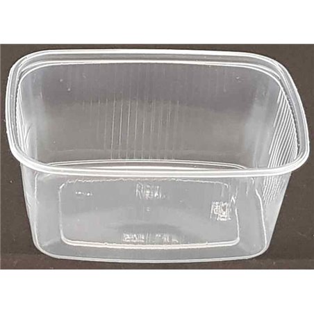 Salad trays - containers 108 Series Ribbed Rectangle PP Transparent 200cc 108/42 - Horecavoordeel.com