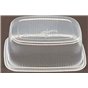 Salad trays - containers 108 Series Ribbed Rectangle PP Transparent 200cc 108/42