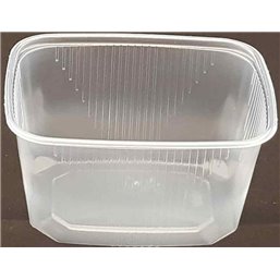 Salad trays - containers 108 Series Ribbed Rectangle PP Transparent 300cc 108/59 - Horecavoordeel.com