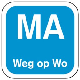 Dagstickers Maandag Weg Op Woensdag 19 x 19mm Blauw Horecavoordeel.com