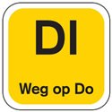 Dagstickers Dinsdag Weg Op Donderdag 19 x 19mm Geel Horecavoordeel.com