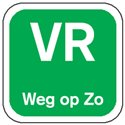 Dagstickers Vrijdag Weg Op Zondag 19 x 19mm Groen Horecavoordeel.com